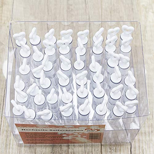 Ideen mit Herz Pęcherzyki mydlane na wesele, chrzest, urodziny, zaręczyny, Walentynki, prezent dla gości, 5 ml, z uchwytem w kształcie serca, 10,5 x 1 cm