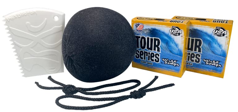 Phix Doctor Cannon Ball Wax Remover, Wax Comb, Leash Tie, Sticky Bumps 2 Warm/Trop Surf Wax