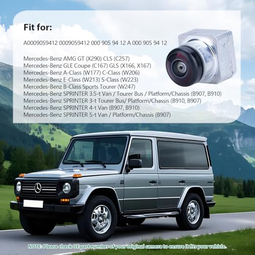 Image of A0009059412 Front View Camera for Mercedes Benz X290 C257 C167 X166 X167 W177 W206 W213 W223 B907 B910, 360Surround Camera Replaces 0009059412, 000 905 94 12, A 000 905 94 12 by GreenYi