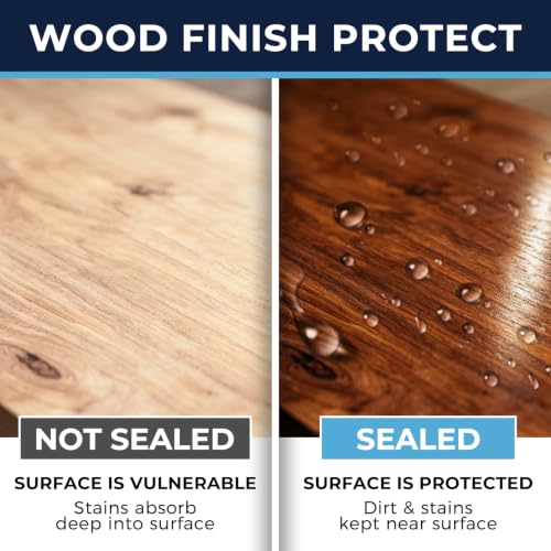 Image of Wood Stain and Sealer in One, Water Based Non-Toxic, Fast Dry, Waterproof Interior & Exterior Wood Stain & Wood Sealant for Furniture, Decks, Fences, Cabinets, Pergolas, Wood Siding, 1 Gallon, Teak
