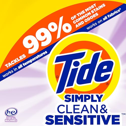 image for Tide Simply Clean & Sensitive Laundry Detergent, Cool Cotton Scent, 89