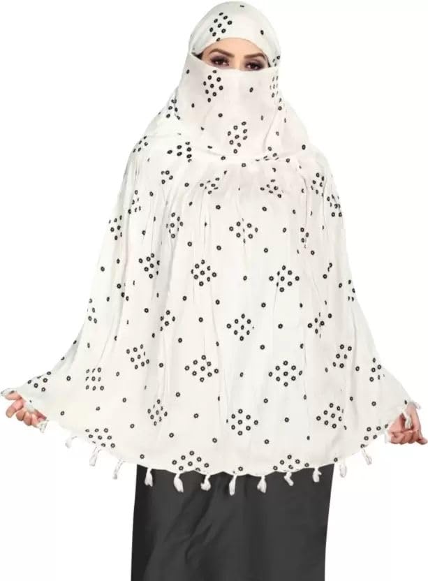 Image of SIXSIGMA Cotton Long Scarf Cum Mask scarves Usable for vehicle Driver | White Printed Design | Universal Size | For Girl & Women | Breathable Sun Protection Light Weight