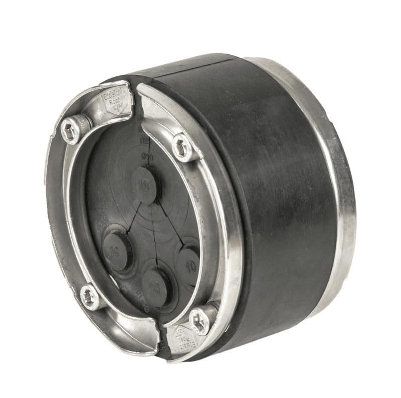 Mauerdurchführung für Kabel/Rohre, Ø 100mm, EPDM, 4-Fach, davon 3 Stück Ø 7-18 mm und 1 Stück Ø 10, 25, 32 oder 40 mm, Ringraumdichtung, 25...