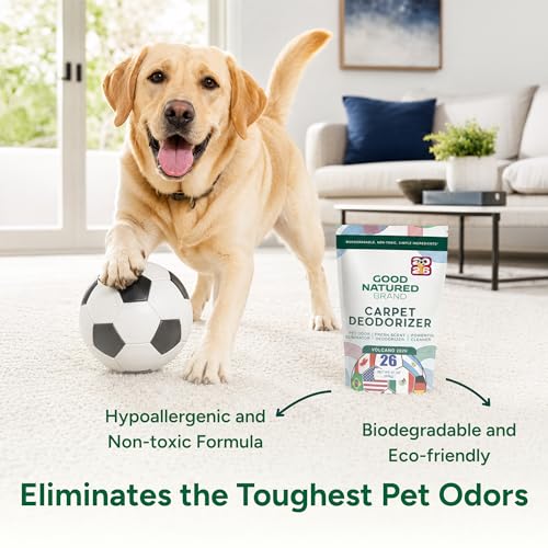 Image of Good Natured Brand | Carpet Deodorizer & Freshener Powder | 31 oz Pet Odor Eliminator for Strong Odor & Pet Urine | Tropical Volcano 2026 Scent | Safe for Homes with Pets