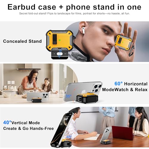 Image of AirPods Pro 3 Case with Safety Lock Phone Stand Magsafe, Yellow