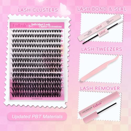 FADLASH 40D 0.07mm D Curl 8-16mm with Bond and Seal, Eyebrow Brush, Tweezers and Remover DIY Eyelash Extensions - Image 4