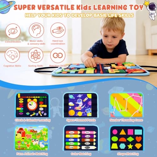 Image of Busy Board Montessori Toys for Children,Felt Sensory Activity Board Sorting Toy Age 3-4