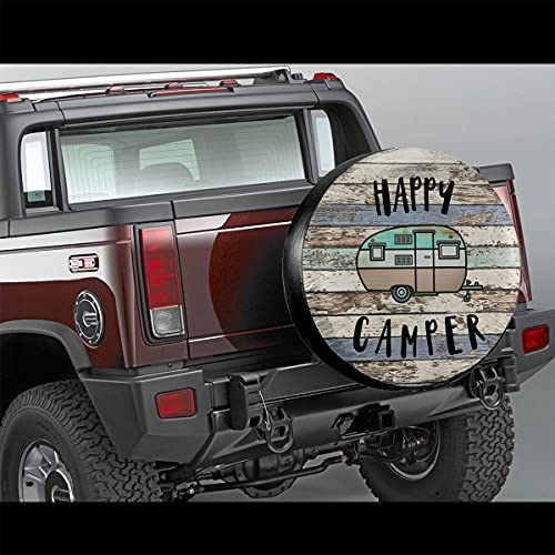 Image of Happy Camper Spare Tire Cover Waterproof for Jeep Trailer RV SUV Truck Camper Travel Trailer Accessories 14 inch