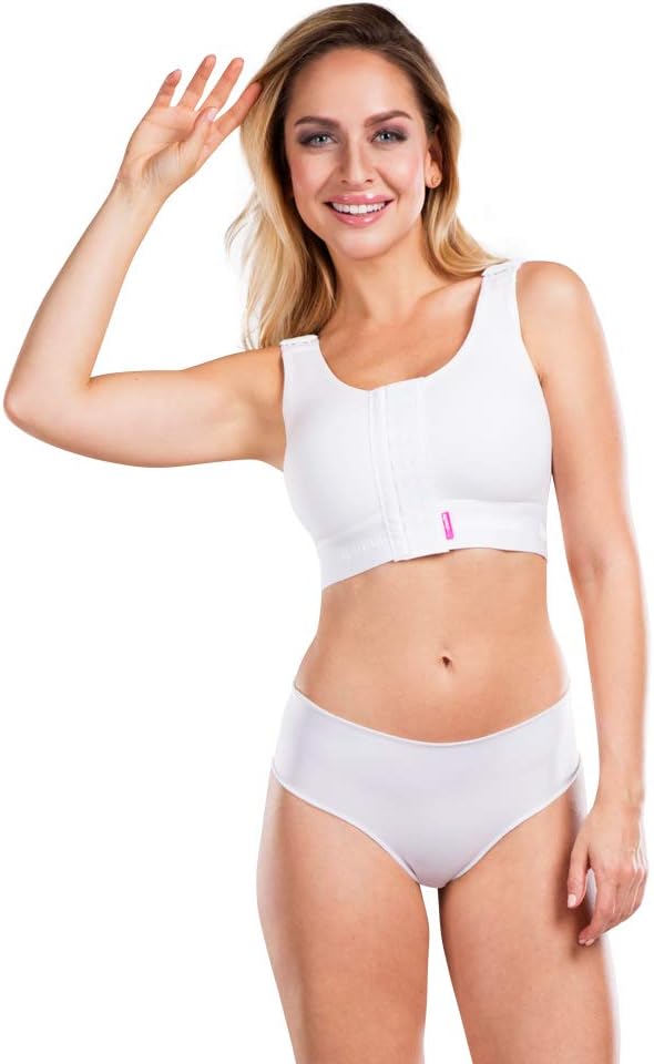 PI Super Variant - Post Surgery Bra - Cotton Seamless Cups with Front Adjustable Hook and Eye Fastening