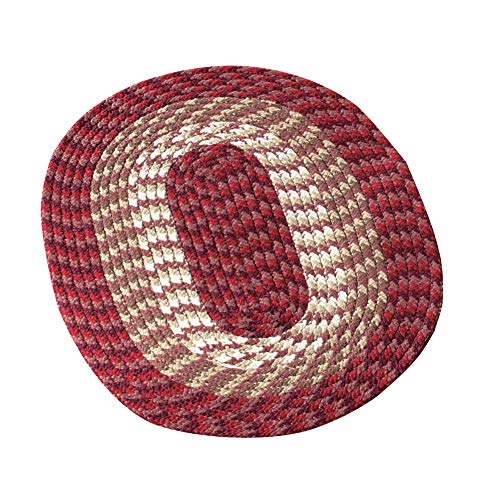 Collections Etc Versatile Alpine Braided Accent Rug with 3-Tone Coloring for Any Room, Burgundy, 20