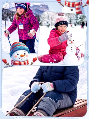 Image of EBOOT 3 Pairs Winter Kids Gloves Warm | Toddler Gloves for Boys Girls Outdoor, Full Finger Fluffy Soft Mittens for 1-11 Years Children, Multiple Colors