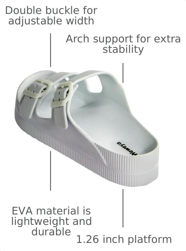 Image of Weweya Platform Sandals Women Arch Support Sandal Buckle Straps Slides