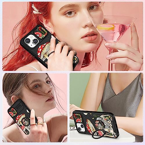 Image of Funermei (2in1 for iPhone 13 Case /for iPhone 14 Case for Women Cute Girls Skull Phone Cover Skeleton Goth Fun Spooky Horror Gothic Scary Design with Camera Cover Funda for Apple for iPhone 13 /14 Case