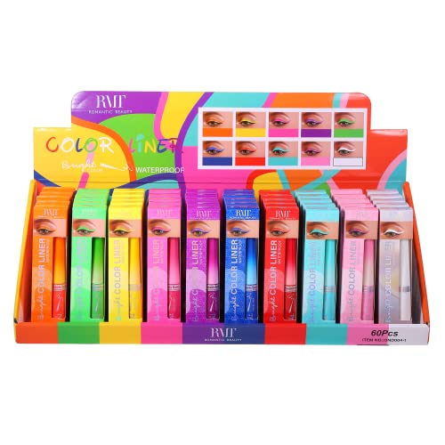 Bright Color Liquid Eyeliner By Romantic Beauty - Matte Liquid Eyeliner - Neon Eyeliner - Waterproof Eyeliner - Colorful Liquid Eyeliner - Smudgeproof Long Lasting - (Orange) #TOP1