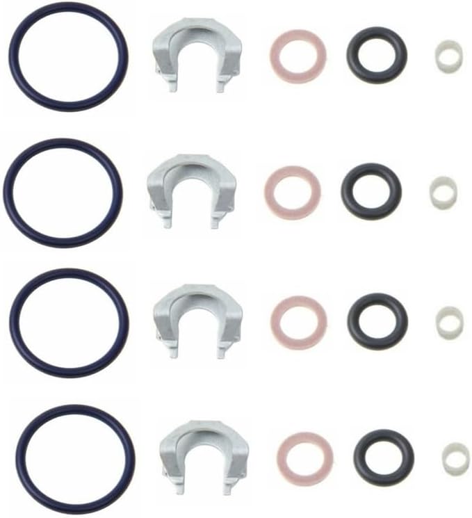 03H198149 4Set Fuel Injector Seal Repair Kit for VW for Passat for Touareg 2006-2017 for Audi Q7 2007-2015 3.6L 03H198149A 03H 198 149 - (Color: 4Set)