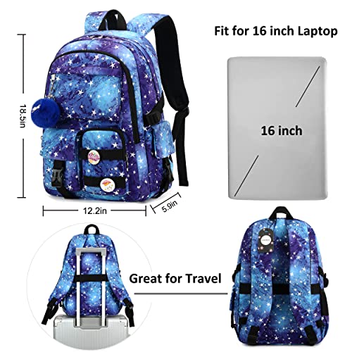 Hidds Laptop Backpacks 16 Inch School Bag College Backpack Anti Theft Travel Daypack Bags Bookbags For Teens Girls Women Students (Galaxy Blue) #TOP5