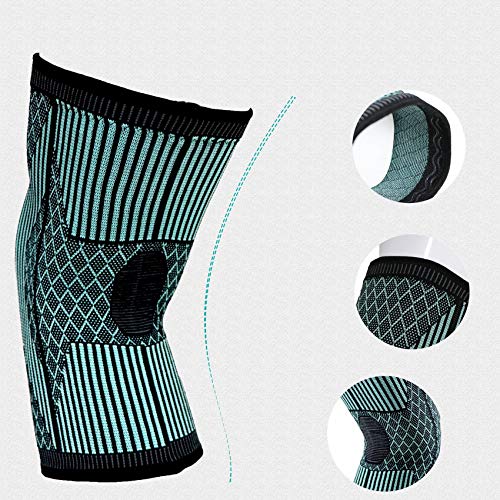 Image of JIUFENTIAN Copper Knee Braces for Knee Pain for Men and Women -Knee Sleeves Copper Knee Compression Sleeves for Knee Pain, Arthritis, Sports and Recovery Support (Copper-Blue, X-Large (Pack of 1))