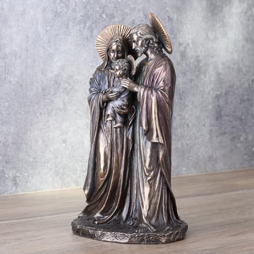 Estatua Familia Sagrada Resina Bronce 8.66 pulg miniatura 5