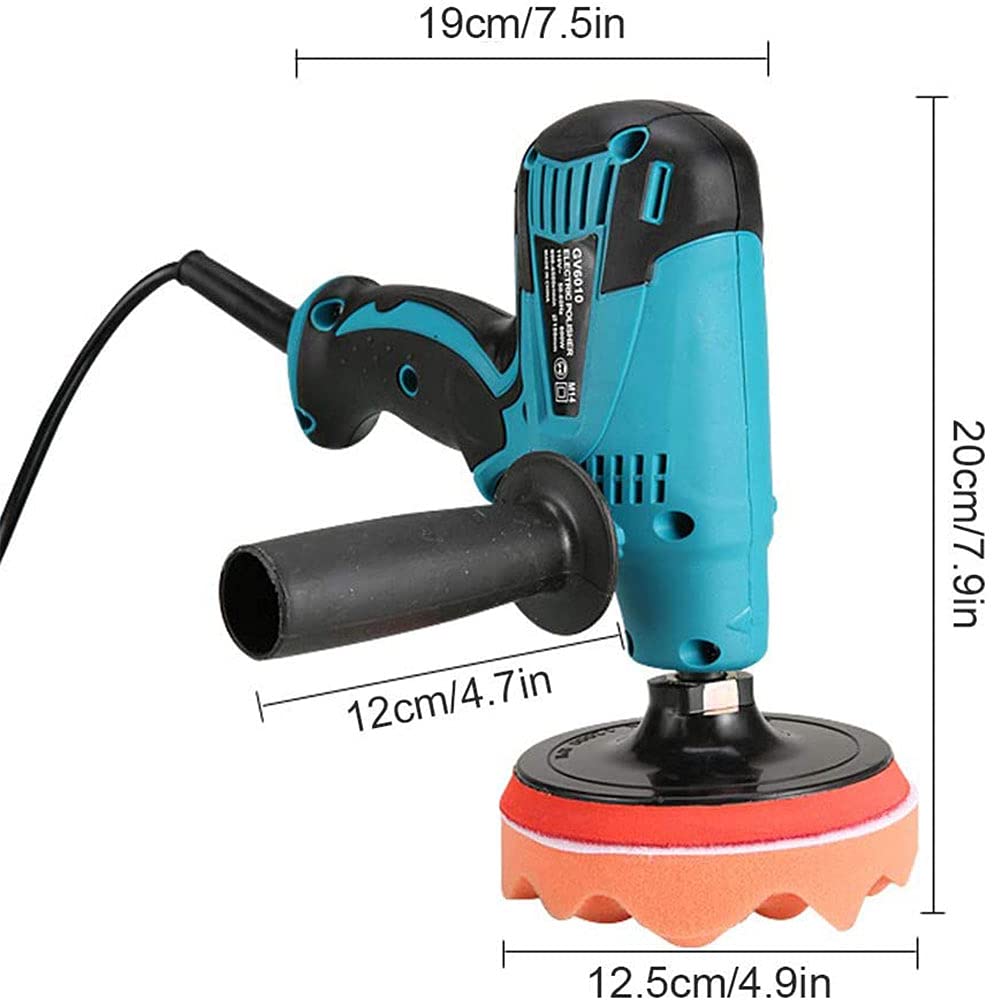 Lucidatrici e tamponi per Auto elettriche, lucidatrice orbitale Professionale 600-4500 Giri/min, Set di Kit di tamponi in Spugna a 6 velocità, per lucidatrici e ceretta per Barche per Auto