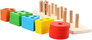 Toyvian Quebra-Cabeça Infantil Quebra-Cabeças Montessori Brinquedo Educacional Brinquedos Para Crianças Meninos Crianças Playset Educacional Brinquedo De Madeira Cilindro Soquete Cilindro