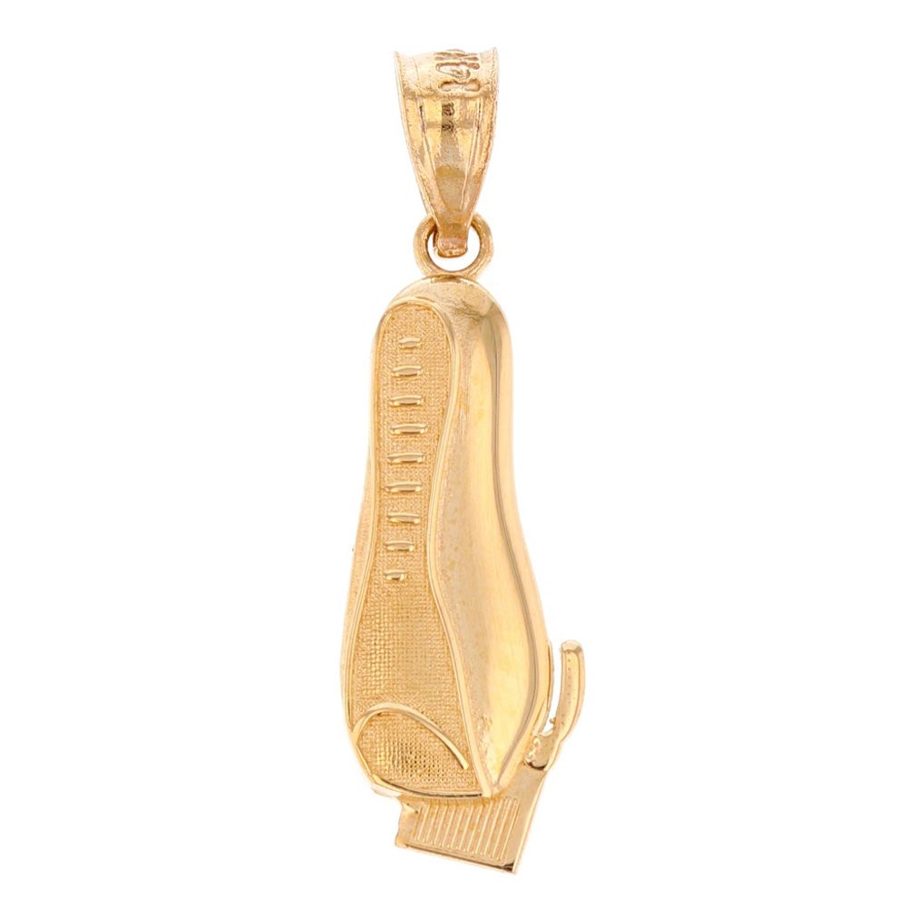 10k Yellow Gold Men's Electric Shaver Straight Edge Razor for Barber Pendant