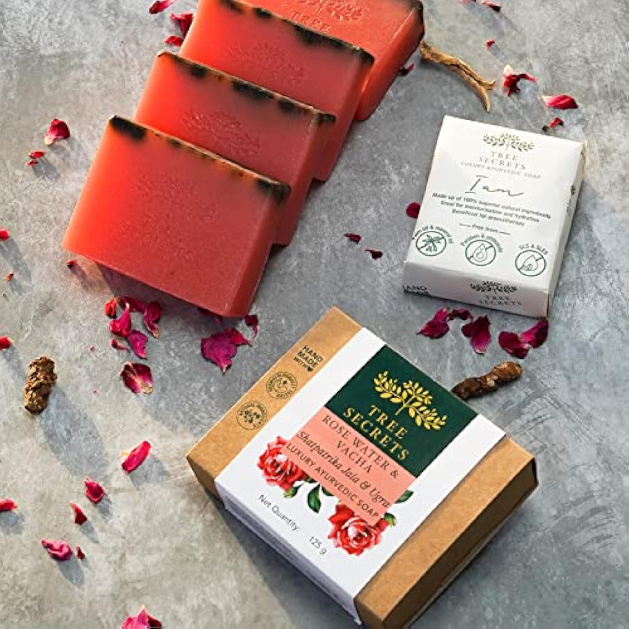 Luxury Ayurvedic Rosewater & Vacha Soap, Handmade 125g