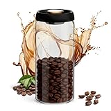 Gigmeta Bote para Café 1800ml de Cristal Borosilicato – Mantiene 850g de Granos Frescos con Válvula de CO2, Frutos Secos o Cacao
