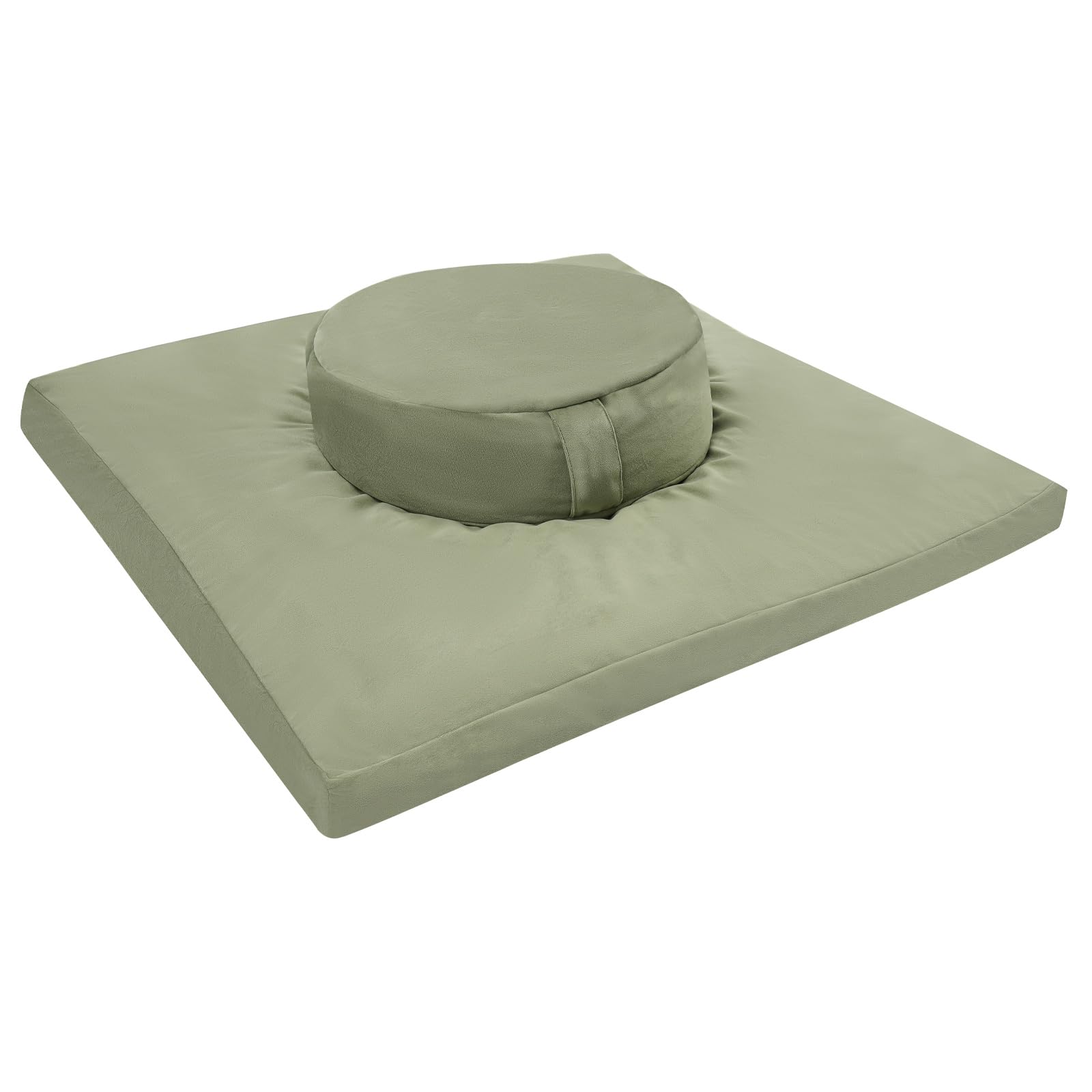 Tappetino da meditazione, set di cuscini da meditazione, rotondo e quadrato, imbottitura in buccia di grano saraceno e cotone, rivestimento in velluto lavabile, per yoga, meditazione e relax