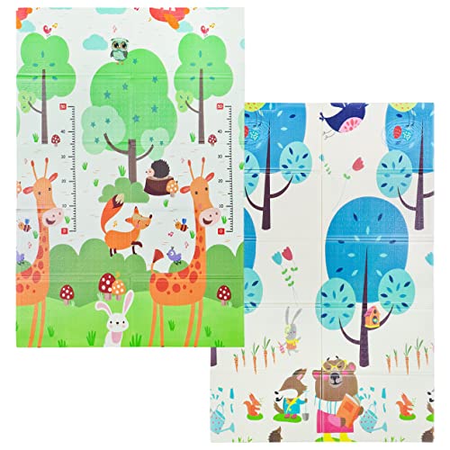 Tapete Tatame Infantil Portátil para Atividades dos Bebês e Crianças, Dupla Face, Dobravel, Macio [Shaolong] (Estampa 4)