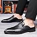ADKGBE Men's Leather Printed Slingback Slip-On Slippers Fashion Comfortable Gradient Pointed Toe Low Chunky Heel Dress Mules Sandals Breathable Casual Business Formal Anti Slip Sandals (black,13)