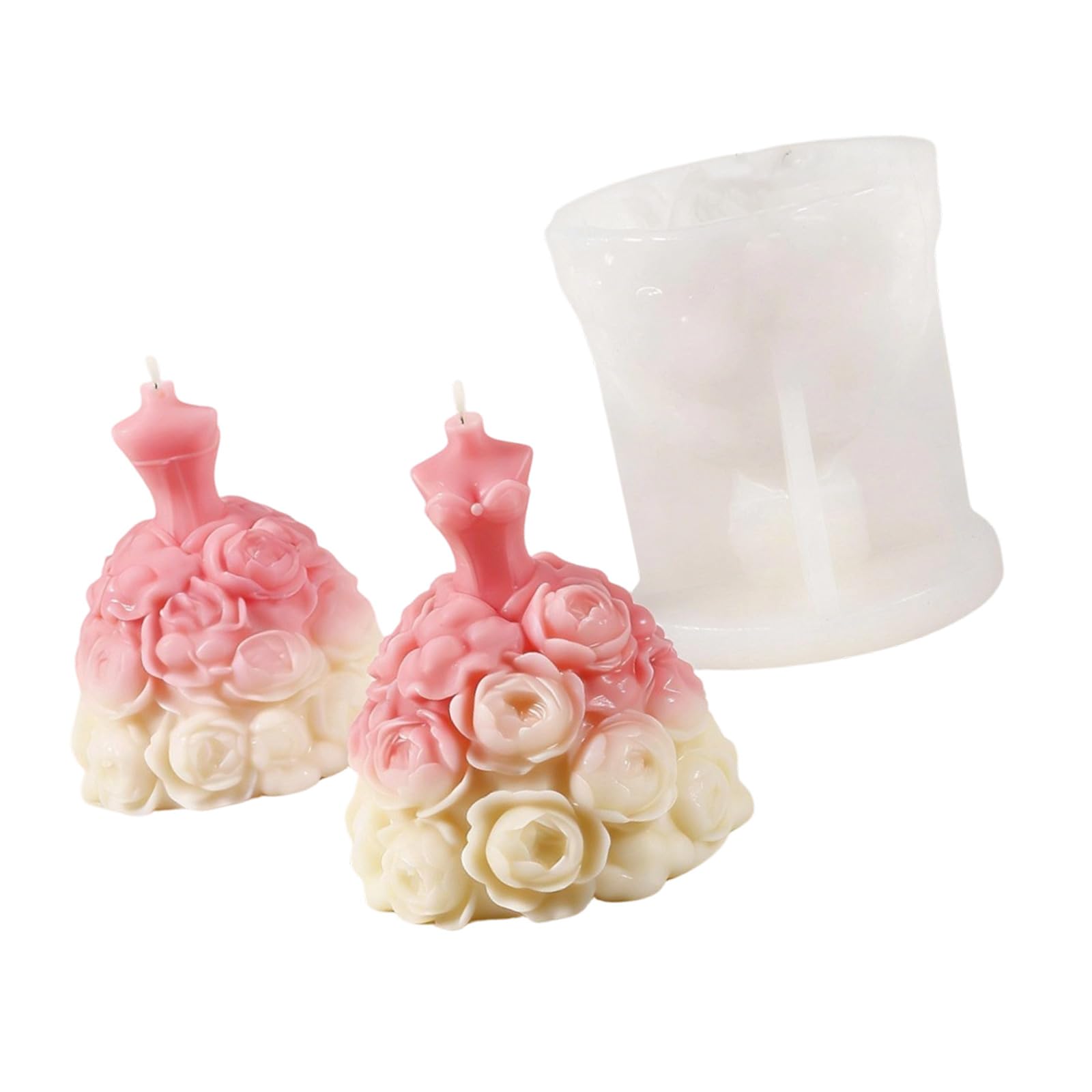 MIDOKSTUA Princess Dress Silicone Candle for Resin Casting Making Candle Soap Candy Chocolate Baking Wedding Decorations