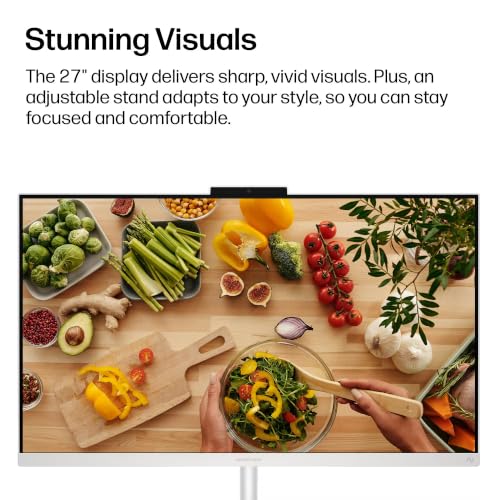 Image of HP OmniStudio 27 inch Touch AIO Desktop Computer (2026), Intel Ultra 7 355U (Up to 4.7GHz) with 49 Tops NPU, 32GB RAM 2TB SSD, 27inch FHD, Wi-Fi 7, Window 11 Pro, Business & Study AI All-in-One Computer