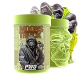 Pre Workout Moonstruck Glow Zoomad Labs 494g – Preentreno Premium para Gimnasio con Cafeína, Óxido Nítrico, Pump Extremo y Fuerza – Bote 3D Gorila Glow que Brilla - Licorice Fruit