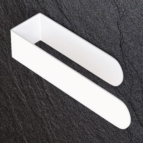 Image of HUFEEOH Adhesive Hand Towel Holder, Kitchen Towel Rack Towel Bars Wall Mounted, Stainless Steel Bath Towel Holder for Bathroom Hotel Kitchen (8 inch, White)