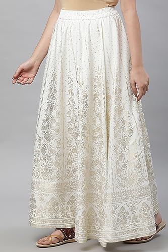 Image of Aurelia Women Polyester Printed Strechable Maxi Skirt | Ankle Length Skirt