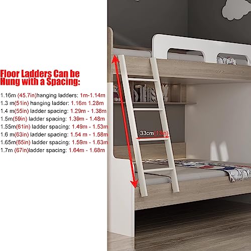 Escalera para cama alta de hierro con ganchos ajustables 5