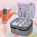 LUXJA Nail Polish Carrying Case - Holds 30 Bottles (15ml - 0.5 fl.oz), Double-layer Organizer for Nail Polish and Manicure Set, Gray (Bag Only)