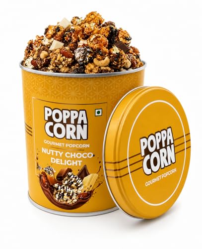 Image of POPPACORN Gourmet Popcorn, Tin Pack (150g, Nutty Choco Delight)