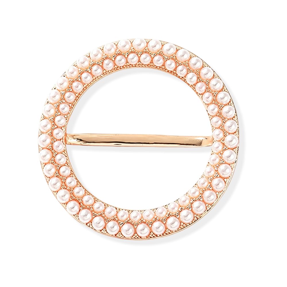 Round Twisted Circle Silk Scarf Ring Brooch for Women Minimalist Shawl Scarves Buckle Wrap Clip Fashion Dress Accessories Decoration Jewelry Gift