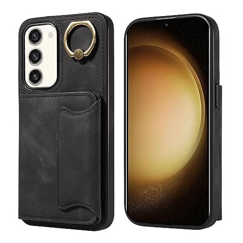 Étui portefeuille Samsung S23 Plus antichoc noir avec porte-cartes magnétique et béquille 360