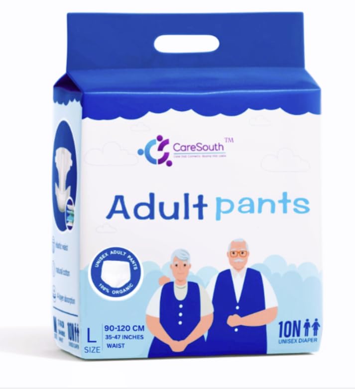 Image of Dual-Core Premium Adult Diaper Pants - Large (10 Count) | High Absorption, No Bulk | 12-Hour Leak Protection | Soft, Rash-Free Fit | Waist 90-120 cm (35-47 inch) | Unisex | Upgraded