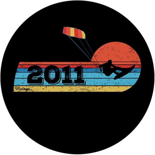 Miniatura 3 de Kitesurfer Kitesurfing Birthday Vintage 2011 born Kitesurf PopSockets Standard PopGrip