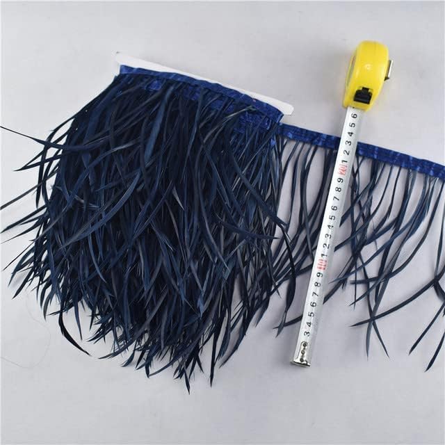 Zamihalaa - 2 Meter/Lot Beautiful Pruning Geese Feathers Trims Ribbon Fringe 6-8" 15-20CM Trimming for Crafts Carnival Costumes DIY Clothing