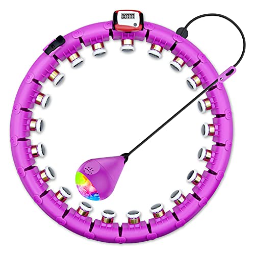 Yunjiadodo Hula Hoops per adulti con massaggio a 360 gradi e dati di registrazione intelligente non cadono (viola)