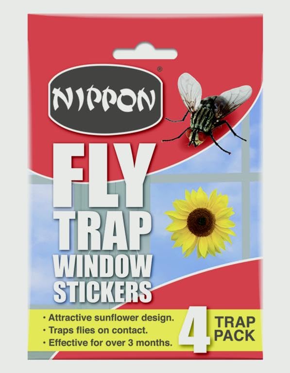 Fly Trap Window Stickers 22g – Sticky Fly Catchers, Discreet Insect Traps for Windows, Indoor Pest Control