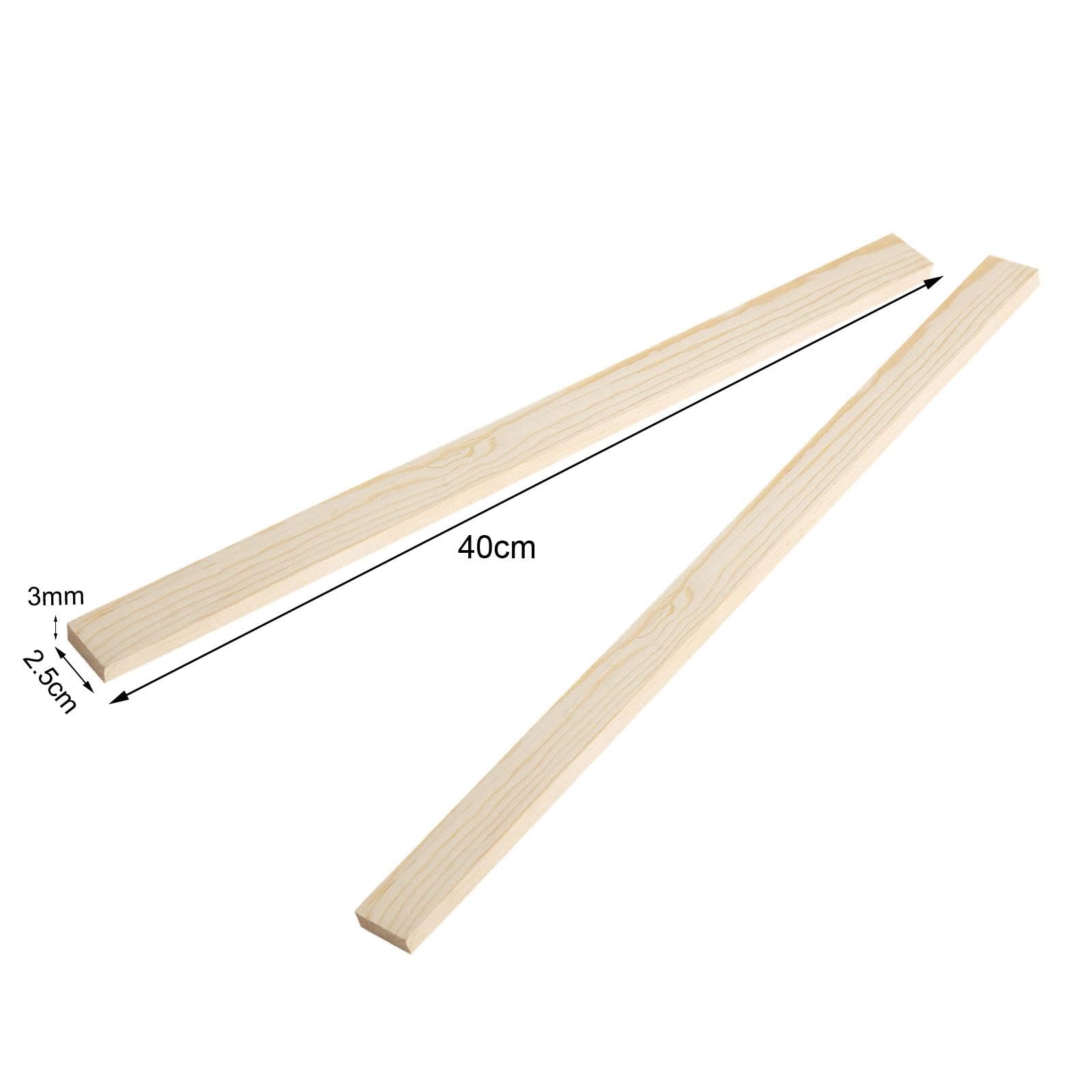 2 Guías de Rodillo de Madera para Medir Tiras de, Artesanías para Pizza, Pastelería, Arcilla de Cerámica Ligera, Guía de Palos de 40cm, 3MM