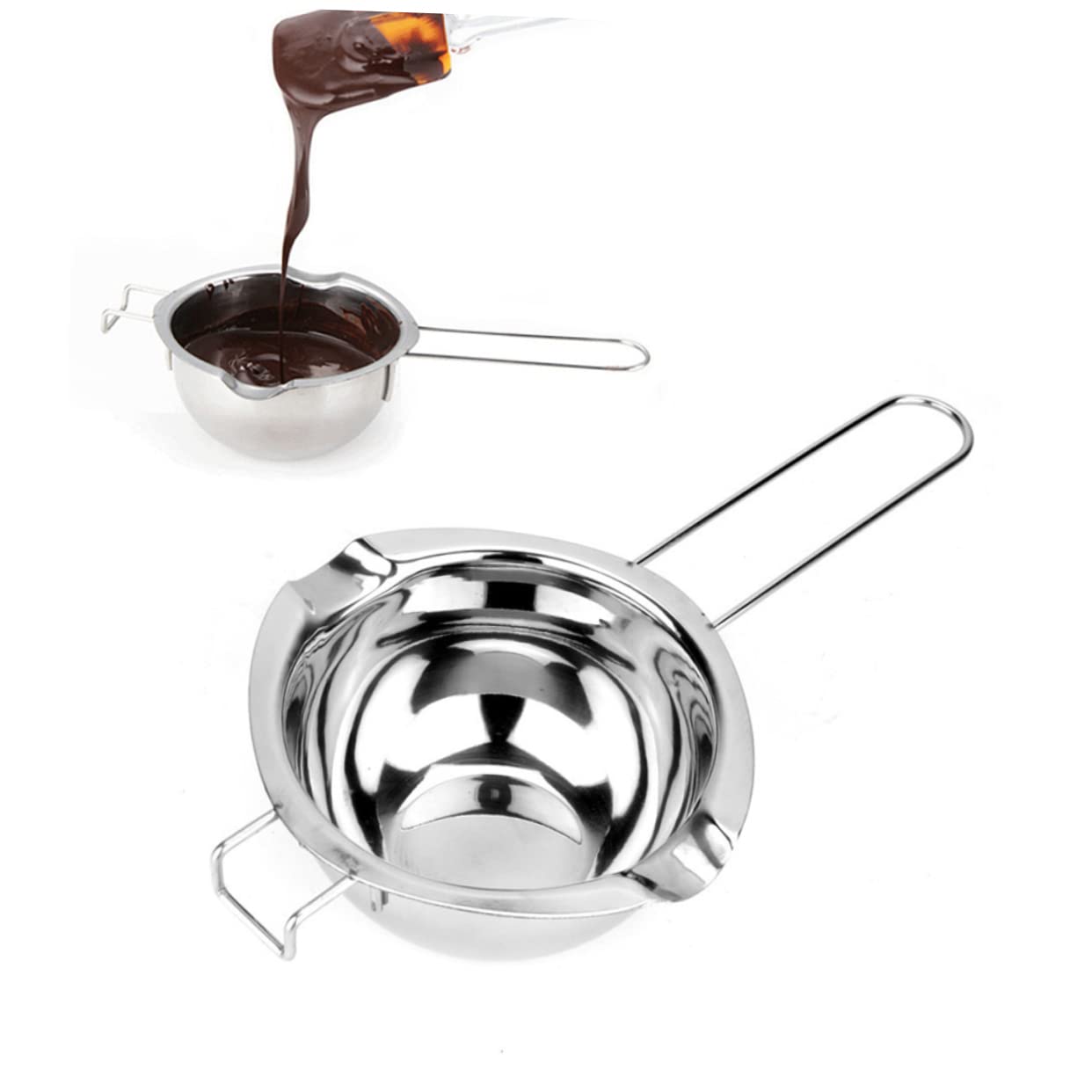 NAMOARLY 18/8 Stainless Steel Melting Pot 14cm Diameter Melting Pots for Chocolate Butter Cheese