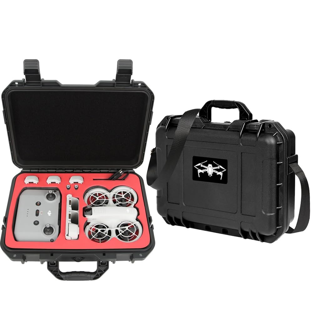 BeisDirect Wodoodporna twarda torba do przenoszenia DJI Neo Fly More Combo, przenośna torba do przechowywania z paskiem na ramię do DJI Neo Drone, pilota RC-N3 i innych akcesoriów