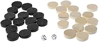 Vista 1 de Youngy 30 piezas de ajedrez de madera de backgammon para borradores, damas y trozo de ajedrez de backgammon
