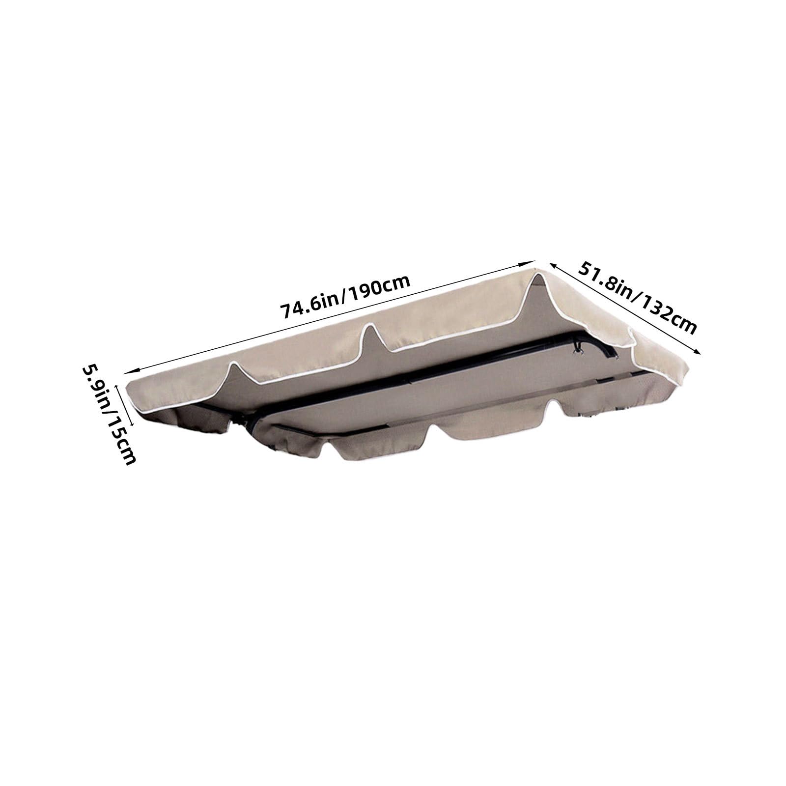 FOMIYES Copertura per Altalena da Veranda 3 Posti Oxford 210d Beige, Telo Parasole Resistente All’acqua ai Raggi Uv, per Patio, Giardino e Spazi Esterni